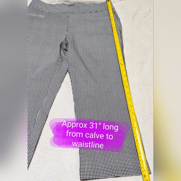🎉George size 10 EUC pull on capri pants, black & white hounds tooth pattern - Picture 6 of 13